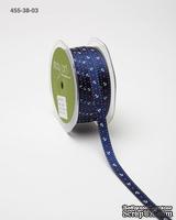 Лента  Grosgrain Ribbon Anchors & Stars, морская: якори и звездочки, ширина 0,9 см, 90 см