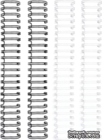 Пружинки для біндера - WR - Cinch - Wire Binders - Black & White, чорні ібілі (1in), діаметр 2.54см, 4 шт.