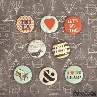 ЦЕНА СНИЖЕНА! Деревянные пуговицы Prima - School Memories - Flair Buttons - ScrapUA.com