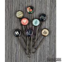 ЦЕНА СНИЖЕНА! Декоративные булавки Prima - Something Blue - Typewriter Keys - ScrapUA.com