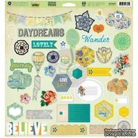 ЦЕНА СНИЖЕНА! Лист наклеек из чипборда Prima - Free Spirit - Chipboard Pieces
