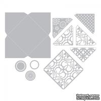 Ножи от Sizzix - Thinlits Plus Die Set 12PK - Envelope, Square, Конверт с ажурным квадратом - ScrapUA.com