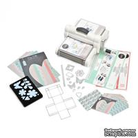 Машинка для вырубки и тиснения Sizzix Big Shot PLUS Machine White & Gray, бело-серая (с платформой и пластинами), стартовый набор