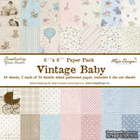 Набор бумаги от Maja design - Vintage Baby Paper stack 6x6 15х15 см, 48 листов + 6 листов высечек