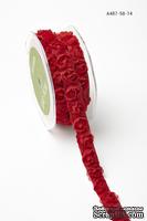 Лента - розочки самоклеющаяся от May Arts - Adhesive/Rosettes, цвет красный, 1,5 см, 90 см - ScrapUA.com