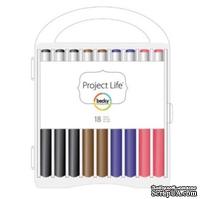 Набор ручек для журналинга Project Life by Becky Higgins - Project Life Journaling Pen Set - 18 Pack w/ Storage Case