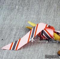 Лента American Crafts в розово-коричневую диагональную полоску, ширина 22мм, 90 см