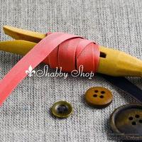 Лента American Crafts двусторонняя в ромбики, голубо-кирпичная, ширина 9,5мм, 90 см