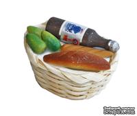 Продукты в плетеной корзине с бутылкой от Art of Mini - ScrapUA.com