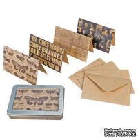 Набор винтажных открыток и конвертов Tim Holtz District Market - Notecard Set - Metropolitan, 24 штуки