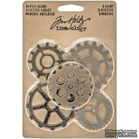 Набор металлических украшений Tim Holtz - Idea-Ology Metal Gadget Gears, 5 штук, шестеренки