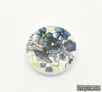 Деревянная пуговица Multicolor Flower B17608, диаметр 15 мм, 1 шт.