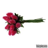 Ягодки красные, 13х1.5см, 1 связка, 12шт.