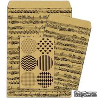 Конверты-пакетики из крафт-бумаги BoBunny - Kraft Gift Bags Music Notes - ScrapUA.com
