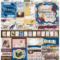 Лист наклеек BoBunny - Rose Cafe - Combo Stickers, размер 30х30 см - ScrapUA.com