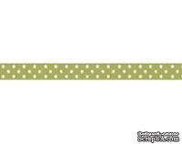 Лента в горошек BoBunny - Sage Double Dot, ширина 1 см, длина 90 см