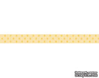 Лента в горошек BoBunny - Mellow Yellow Double Dot, ширина 1 см, длина 90 см - ScrapUA.com