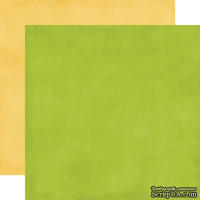 Лист двусторонней бумаги от Echo Park - Yellow/Green Distressed Solid Paper, 30x30 см - ScrapUA.com