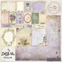 Лист скрапбумаги Blue Fern Studios - Deja Vu - Petites Cartes, двусторонняя, 30х30 см - ScrapUA.com