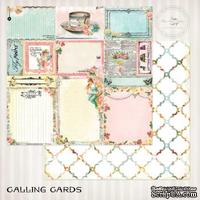 Лист скрапбумаги Blue Fern Studios - Blue Fern Montage Calling Cards, двусторонняя, 30х30 см - ScrapUA.com