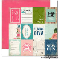 Лист двусторонней скрапбумаги Carta Bella - Sew Fun, Sew Lovely, 30х30 см