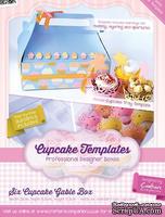 Шаблон-трафарет от  Crafters Companion -Cupcake Templates Collection - Six Cupcake Gable Box