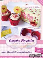 Шаблон-трафарет от  Crafters Companion -Cupcake Templates Collection - Twin Cupcake Presentation Box