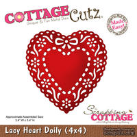 Лезвие CottageCutz - Lacy Heart Doily, 10х10 см - ScrapUA.com