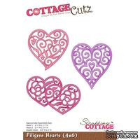 Лезвие CottageCutz - Filigree Hearts, 10х15 см - ScrapUA.com