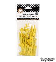 Мини-прищепка Canvas Corp - Yellow, 1 штука, длина 2,5 см - ScrapUA.com