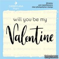 Штамп "will you be my VALENTINE" NL061 NL061-1, 4x2.4 см