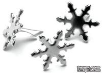 Снежинки-брадсы Creative Impressions -  Snowflakes/Silver, 50 штук