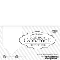 Набор кардстока DCWV Core'dinations Value Pack Smooth Cardstock, Great White, 30х30 см, 20 листов, белый