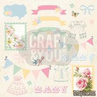 Лист скрапбумаги от Craft and You Design - Hello Baby, 30х30 см, CP-HB07 - ScrapUA.com