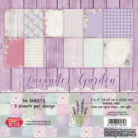 Набор односторонней скрапбумаги от Craft&You Design - LAVENDER GARDEN, 15,2x 15,2 см., 36 шт