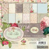 Набор односторонней скрапбумаги от Craft & You Design - TEA TIME, 15x15 см, 36 шт, 190 гр/м2