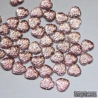 Кабошон в форме сердца Heart, Pink, 10х4мм, цвет розовый, 10 шт.