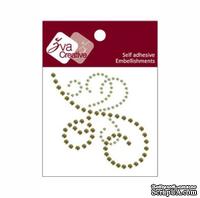 Украшение из страз от Zva Creative - Flourish - Lime/Olive Crystal, цвет лайм/оливковый