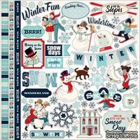 Набор наклеек Carta Bella - Snow Fun - Sticker  размер 30х30 см - ScrapUA.com