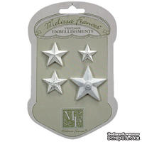 Гипсовое украшение от Melissa Frances - Super Stars, 4 шт. - ScrapUA.com