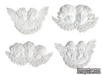 Гипсовые украшения от Melissa Frances - Sweet Cherubs, 4 шт - ScrapUA.com