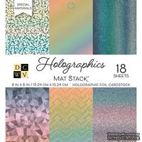 Набор кардстока DCWV Holographics, 15х15 см, 18 листов, гологафический металлик
