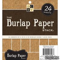 Набор кардстока DCWV Burlap, 15х15 см, 24 листа, с мешковиной