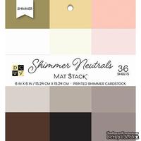 Набор кардстока DCWV Shimmer Neutrals Solid, 15х15 см, 36 листов, с блеском
