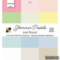 Набор кардстока DCWV Shimmer Pastels Solid, 15х15 см, 36 листов, с блеском