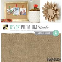 Набор кардстока DCWV Natural Burlap, 30х30 см, 8 листов, с мешковиной