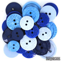 Набор декоративных пуговиц Dress It Up - Blue - ScrapUA.com