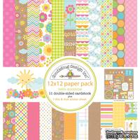 Набор кардстока от Doodlebug Cardstock - hello sunshine, двусторонний, 30,5 x 30,5 см