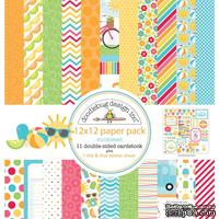 Набор кардстока от Doodlebug Cardstock -sunkissed, двусторонний, 30,5 x 30,5 см
