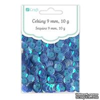 Пайетки круглые 9 мм, 10 г, цвет голубой, TM dpCraft (Dalprint) - ScrapUA.com